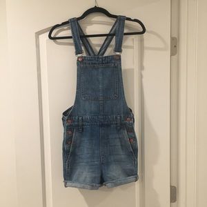 Madewell Denim Blue Short Overalls